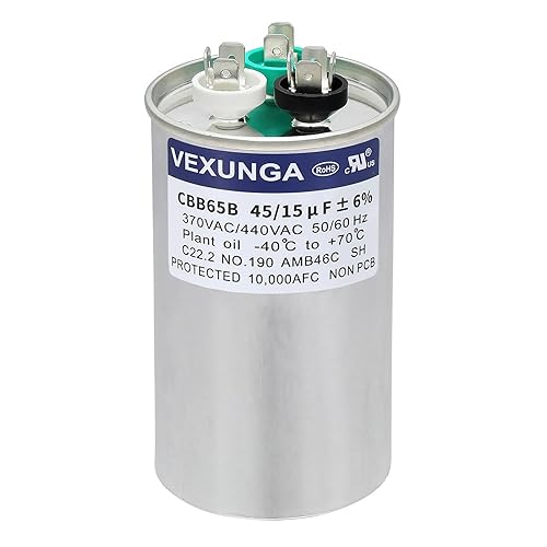 Miniatura 26 de 55/5 uF 55+5 MFD 370VAC o 440VAC Condensador de A/C Redondo de Arranque de Doble Funcionamiento CBB65 CBB65B Condensadores de Aire Acondicionado