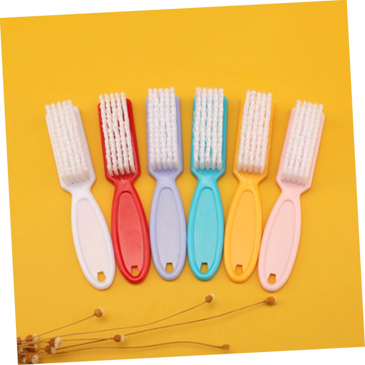 Gatuida 24 Piezas Cepillo de Uñas Agarre Manual Cepillo para Polvo de Uñas Herramientas de Pedicura para Limpieza de Manicura Color Aleatorio