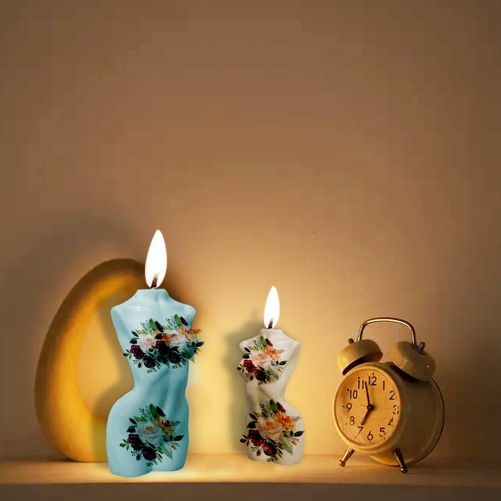 Ubxvamm Human Body Candle Molds Rose Mushroom Body Silicone Mould Plaster Molds Handmade Scented Candle Molds Ornament Molds