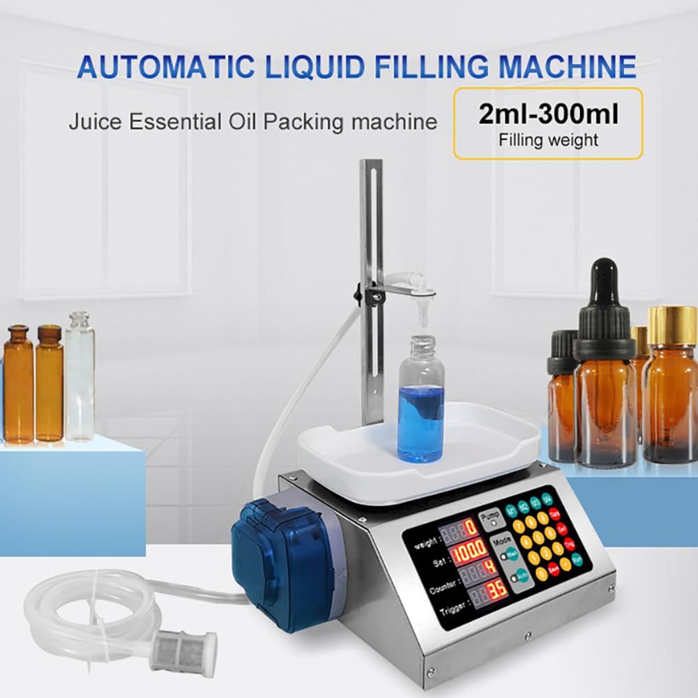 Máquina de llenado de líquidos, llenadora de pesaje automática con velocidad ajustable, caudal máximo de 1200 ml/min, altura ajustable para aceites esenciales, perfumes, líquidos orales