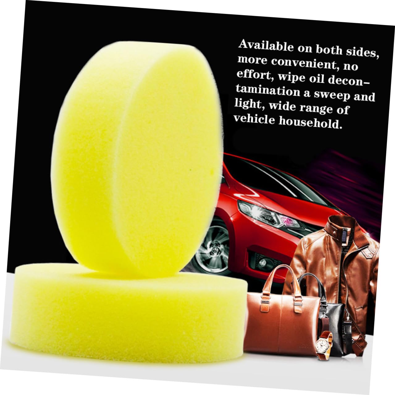Éponge à Polir 4 Pièces en Éponge Jaune pour Nettoyage et Détachage