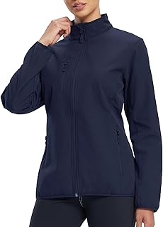 Women's Softshell Jacket, Fleece Lined Warm Lightweight Windbreaker, Ins...