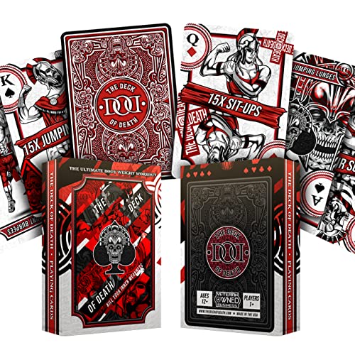 The Deck of Death Fitness Deck Workout Cards 54 Card Exercise System The Ultimate at Home Bodyweight Workout Fitdeck for Increased Strength & Endurance Sweat Deck Exercise