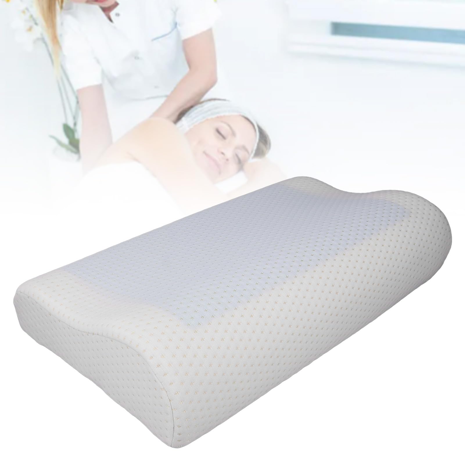 Sonew Almohadas de Apoyo para el Cuello para Dormir, Gel Refrescante, Almohada de Espuma Viscoelástica, Diseño Ergonómico Ondulado, Almohada Cervical para el Hogar y Salón de