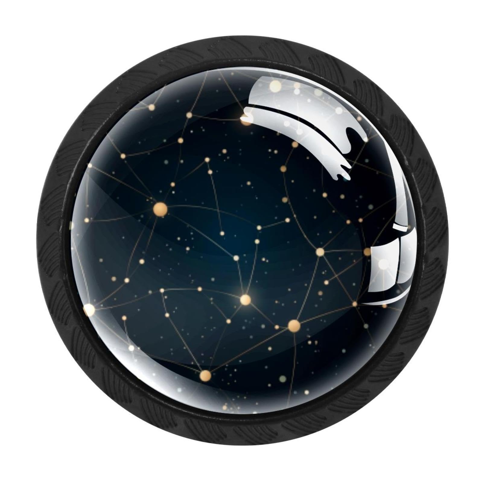 Chenzzzz Multicolored 13 4 Pack Black Gemini Zodiac Signs Cabinet Pulls With Screws, Kitchen Cabinet Knobs Hardware