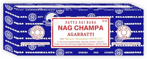 Miniatura 4 de Satya Sai Baba Nag Champa Agarbatti, 250 gramos de varillas de incienso enrolladas a mano de alta calidad para purificación, relajación