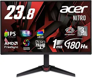Acer Nitro 23.8インチ IPS フルHD 180Hz 1ms(VRB) 非光沢 sRGB 99% AMD FreeSync ブルーライト低減 ブラックブースト HDMI 2.1 ミニD-Sub 15ピン スピーカー・ヘッドフォン端子・3.5mmステレオミニジャック 4辺フレームレス ゲーミングモニター 3年保証(パネルは1年) VG240YS6bmix