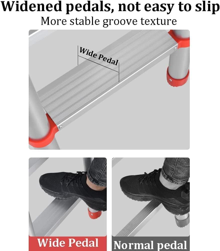 Step Ladder Folding Step Stool Extension Ladder Telescoping Ladders Portable Folding Ladder Family Small Multipurpose Aluminum Step Ladders 330 Lb/150kg Folding Ladder Telescoping Ladder ( Color : A ,