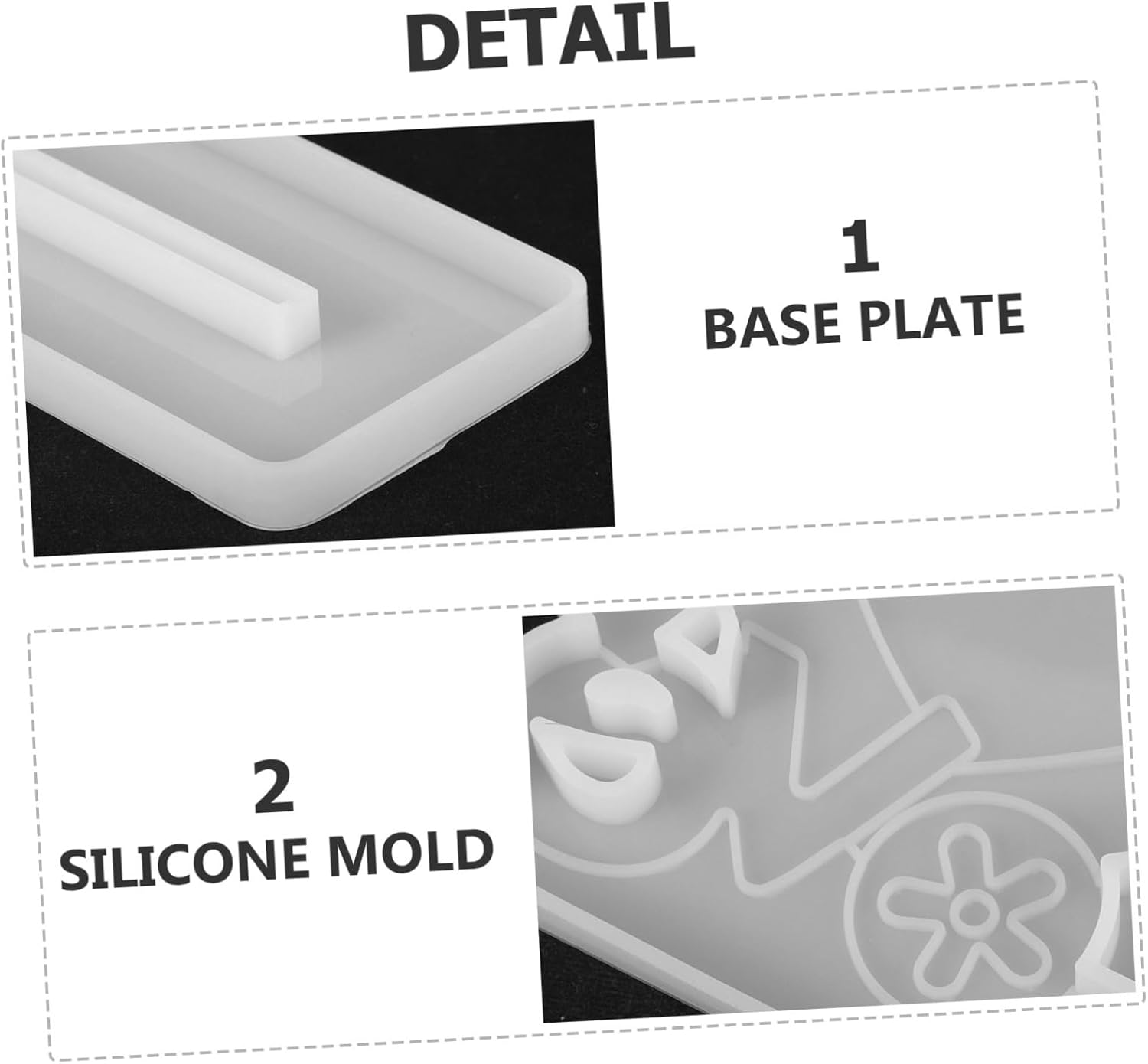 NUOBESTY 1set Heart-Shaped Photo Frame Silicone Mold for Casting Multi-Functional Picture Frame Mould Kit for Creative Crafts Family and Friends