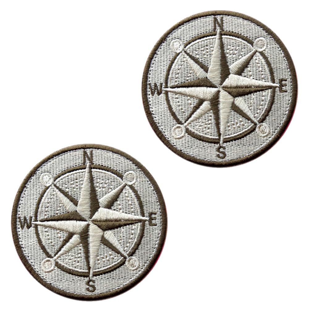 Écusson tactique boussole brodé haute qualité lot de 2 patchs pour vêtements