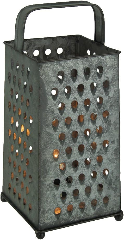 Metal Galvanized Cheese Grater Rustic Accent Lamp