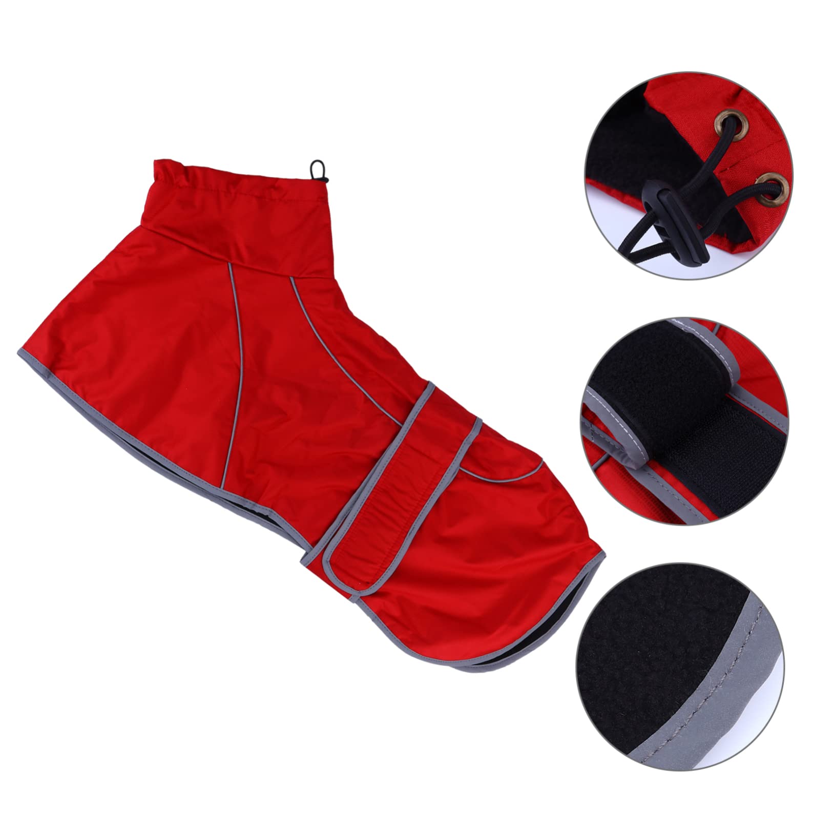 VICASKY Pet Rainwear Coat Dog Raincoat Dog Pet Raincoat Winter Doggie Rain Jacket Large Jacket for Rain Fleece Cover Wet Clothes Waterproof Suit Outdoor Coats Polyester Red