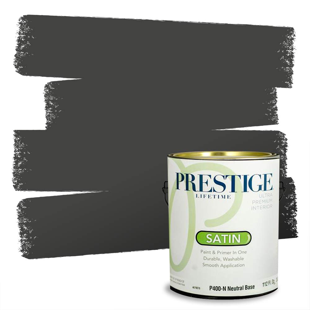 PRESTIGE Paints Interior Paint and Primer In One, 1-Gallon, Satin, Comparable Match of Sherwin Williams* Iron Ore*