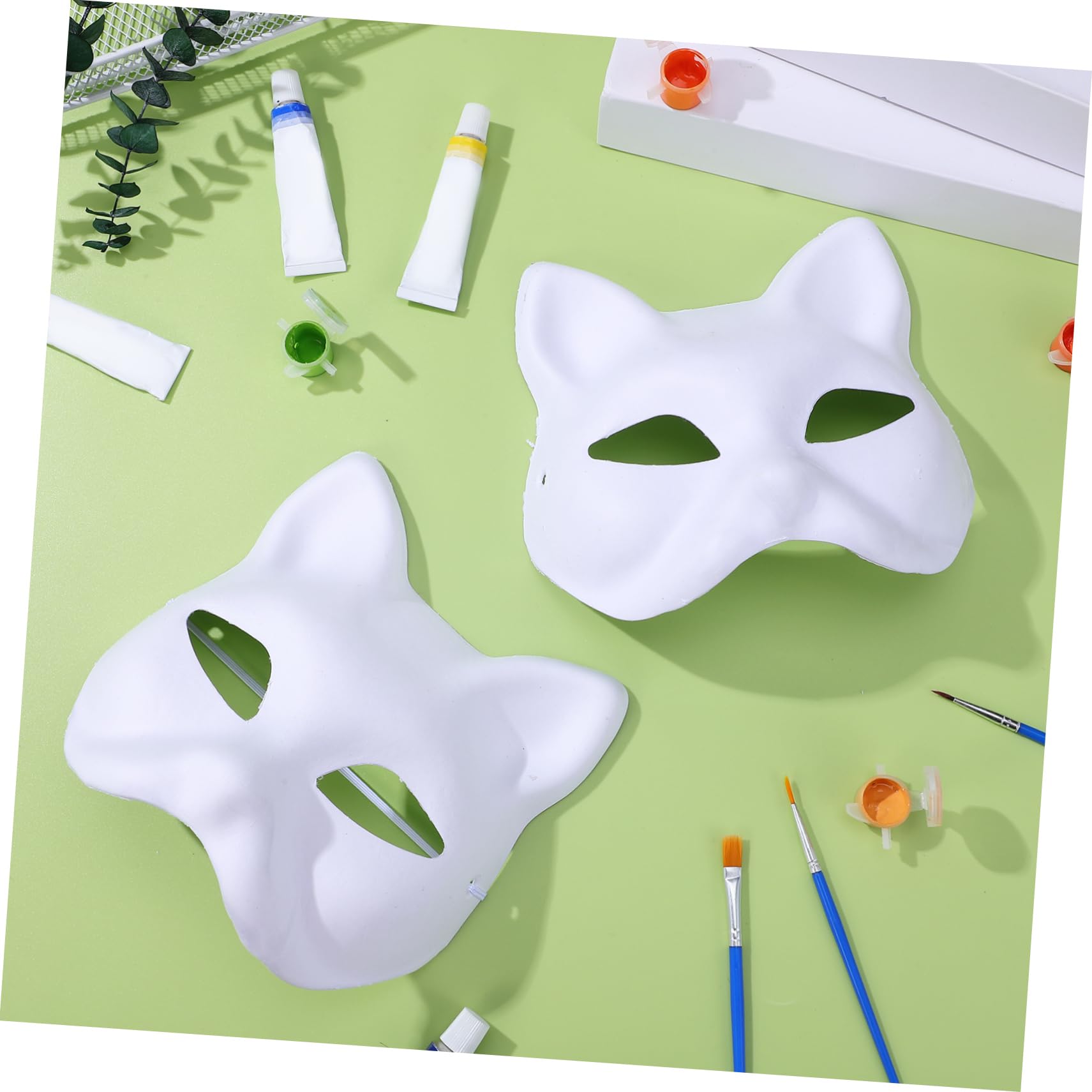 Amazon.co.jp: GRIRIW 6個 手描き 猫仮面舞踏会 キツネの仮面 絵を描く