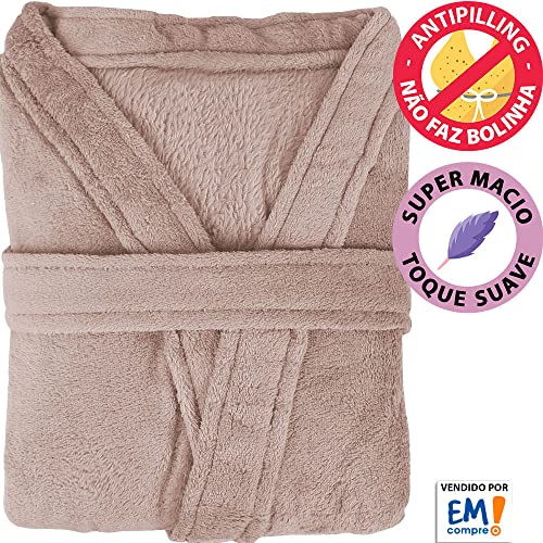 Roupão Plush Microfibra Kimono Unissex Feminino e Masculino Atlântica - Emcompre
