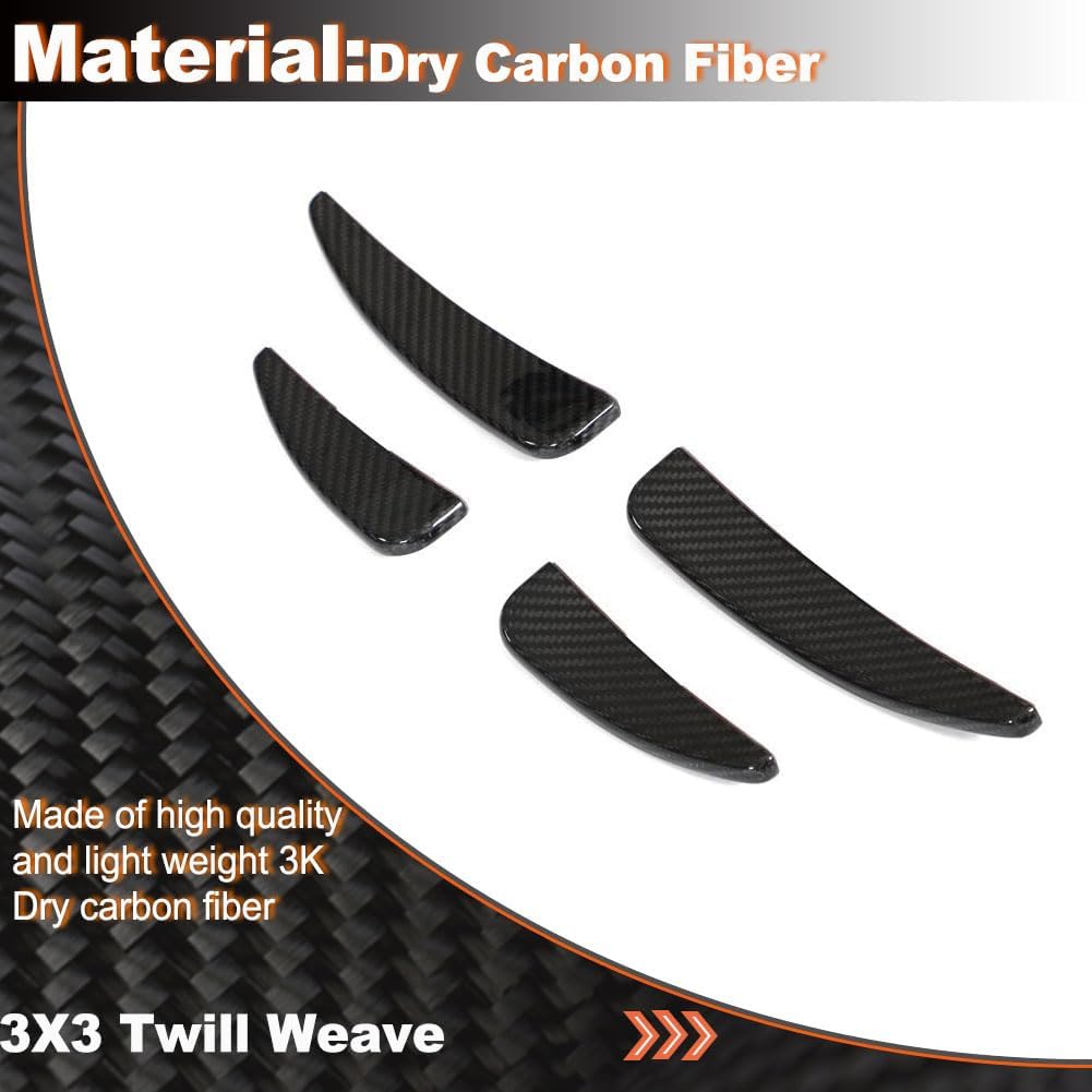 Dry Carbon Fiber Front Bumper Fin Canards for Audi R8 GT V10 Coupe Spyder Convertible 2-Door 2022-2024 Front Bumper Lip Splitter Fins