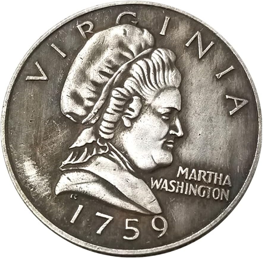 MarshLing 1759 Antique US Liberty Half-Dollar Coin - Great Martha Washingion Commemorative Coins - USA Uncirculated Morgan Dollars-Discover History of Coins Perfect Quality