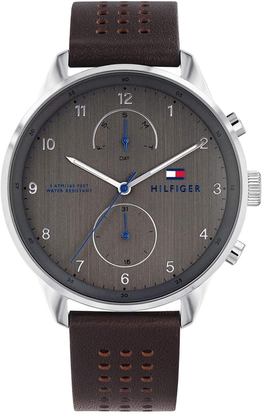 Tommy Hilfiger Orologio Multi-quadrante Quarzo Uomo con Cinturino in Pelle Tommy Hilfiger Orologio Multi-quadrante Quarzo Uomo con Cinturino in Pelle