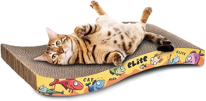 Amazon Alkia スクラッチャー段ボールは イヌハッカ付き リバーシブルで2倍長持ちします 猫用爪とぎソファーと家具保護用ベッド Yellow 波形 Alkia 爪とぎ 通販