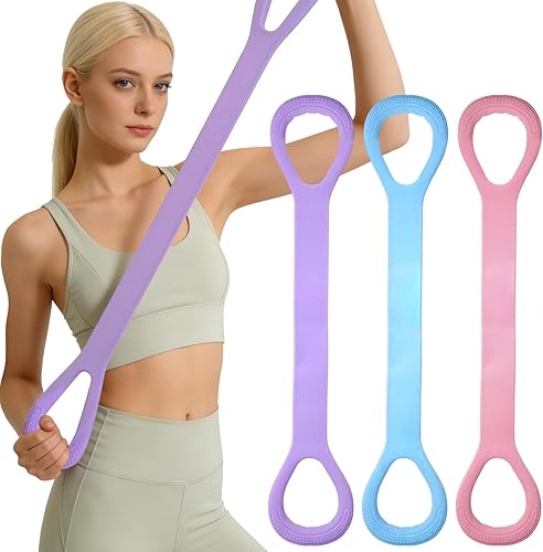 Figura 8 bandas de ejercicio, banda de resistencia de 8 formas, juego de 3 bandas de resistencia para brazos con asas para entrenamiento, brazo,