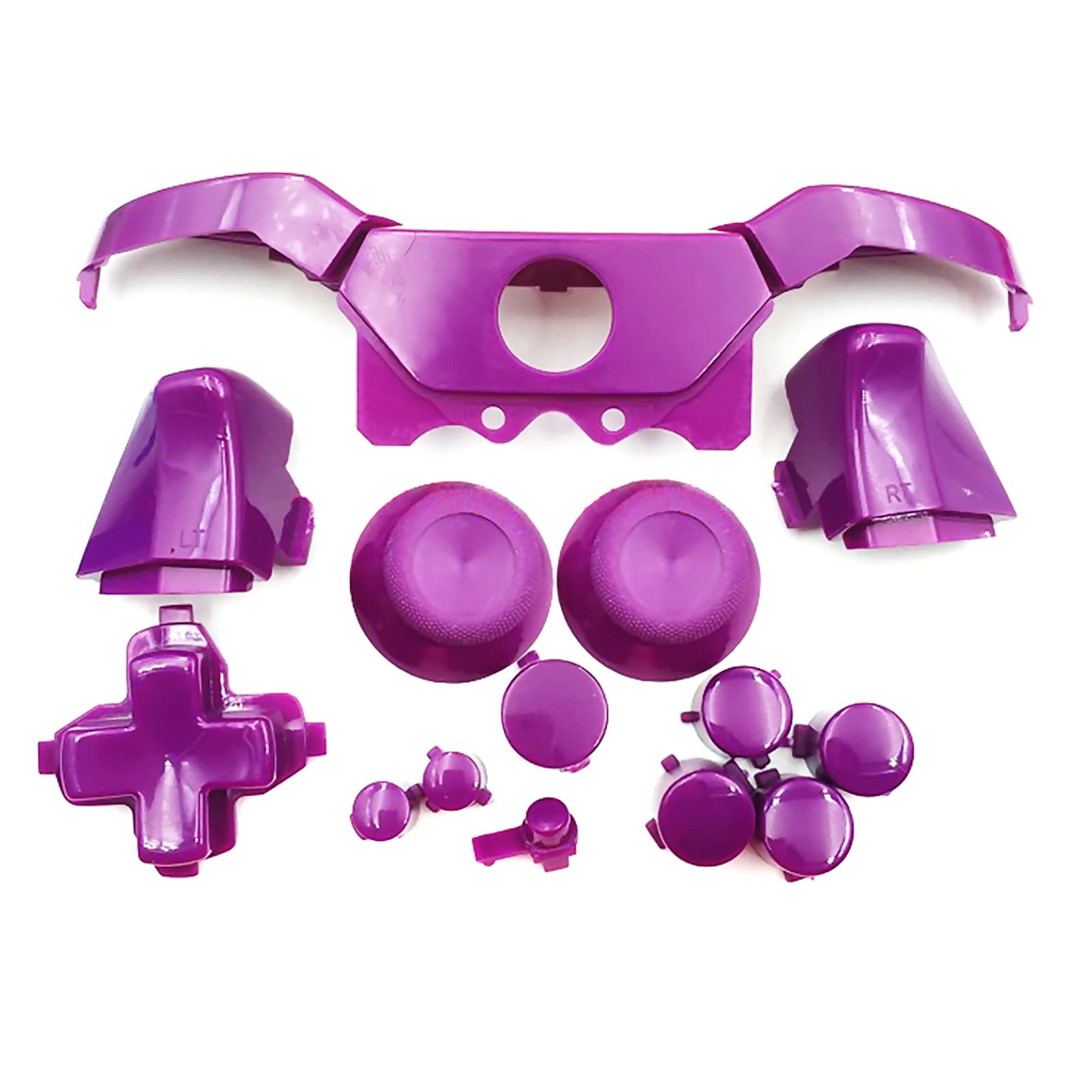 Extra Thumbsticks / Buttons 15 PCS Full Set Purple Replacement, Compatible with for Xbox One Elite 1 / 2 Wireless Controllers, ABXY D-Pad Bumper / Trigger View Menu Profile Pair Button Cover