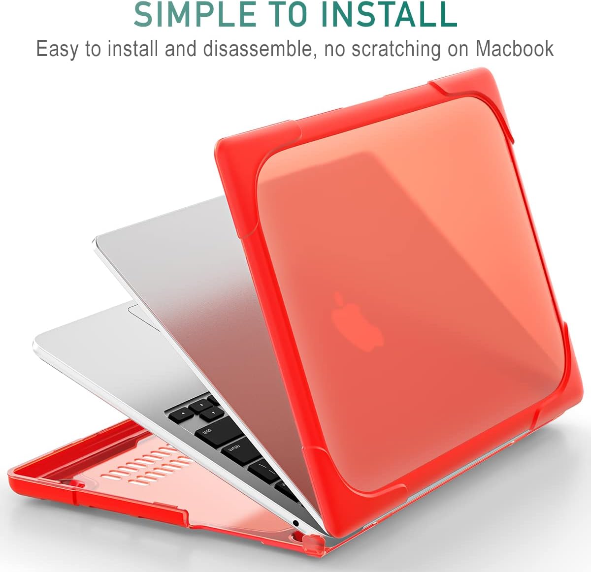 May Chen for MacBook Pro 16 inch Case 2019 Release A2141, Strong Case [Heavy Duty][Dual Layer] Hard Case Cover with Rubberized TPU Bumper for MacBook Pro 16" with Touch Bar and Touch ID, Red - Image 4