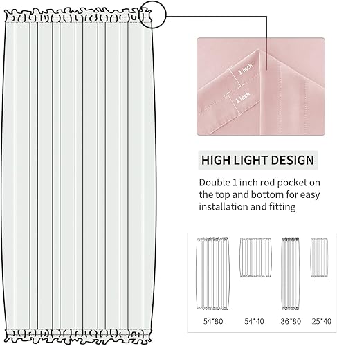Miniatura 207 de DWCN Cortinas para puerta francesa: cortina térmica con bolsillo para barra para puertas con ventana de cristal, puertas de cocina y patio