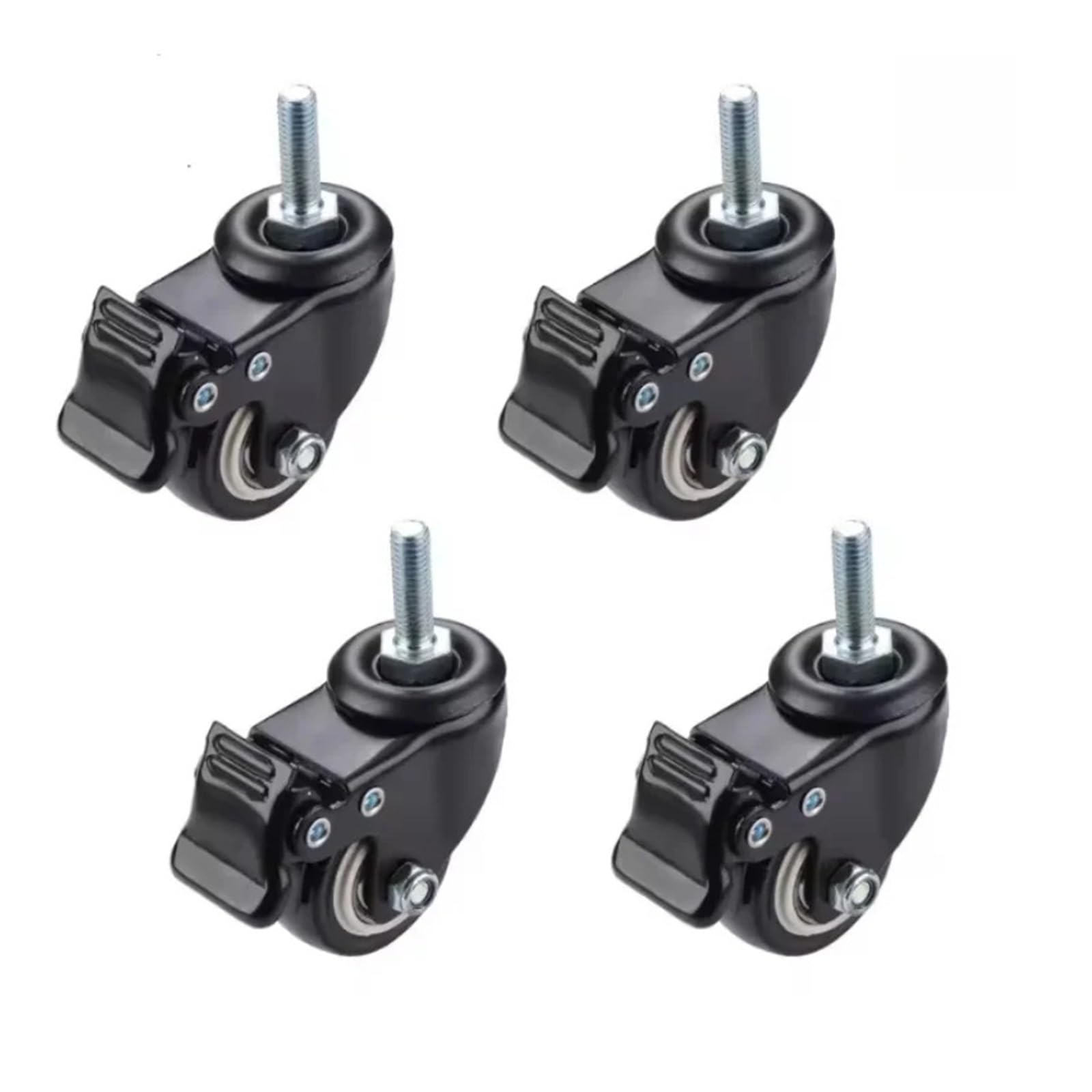 Fhdbekdcldm 4Pcs With Brake 4Pcs Furniture Caster Wheels, 360 Swivel Screw Type Rubber Castors