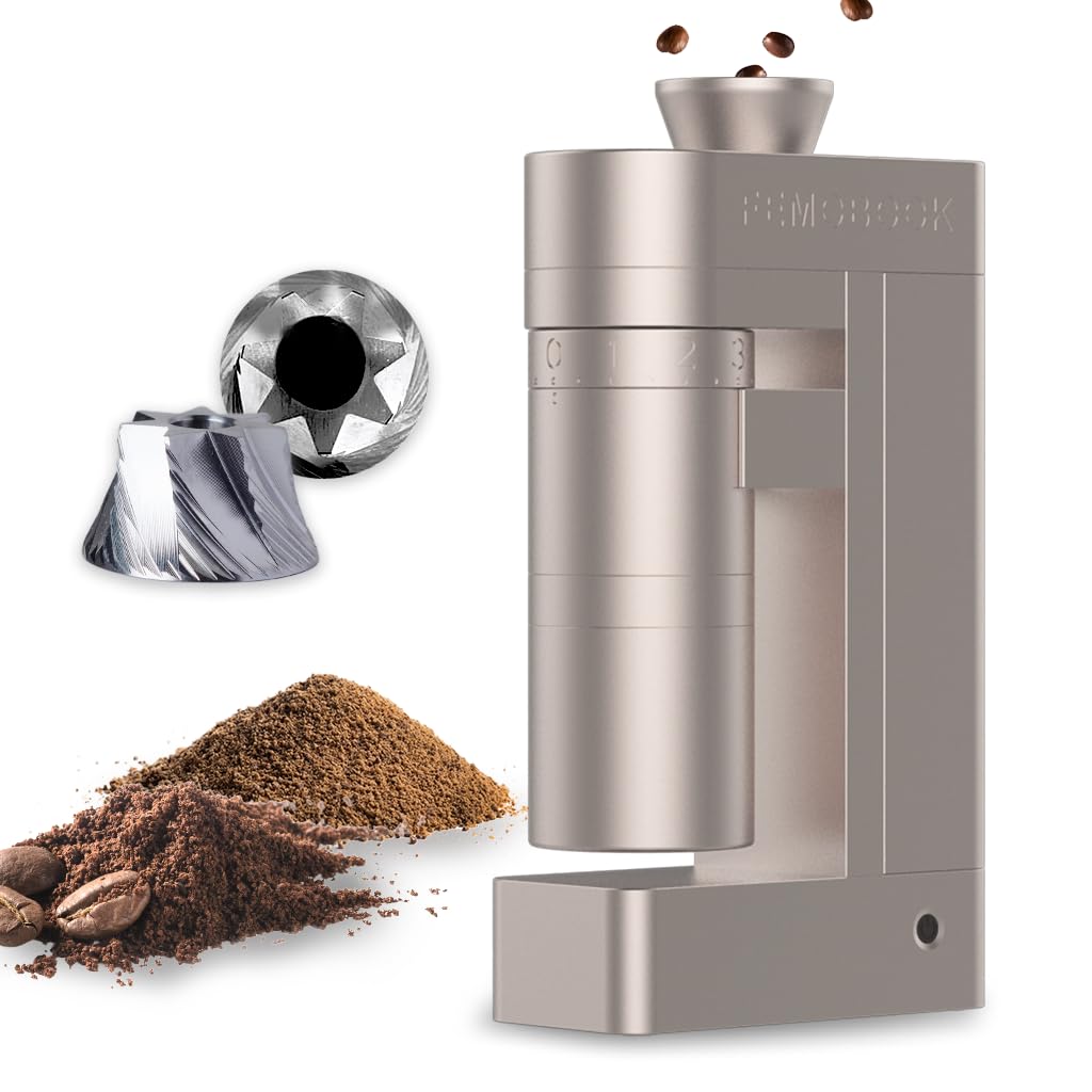 A5 Elektrische Kaffeemühle mit Kegelmahlwerk,Champagnergold