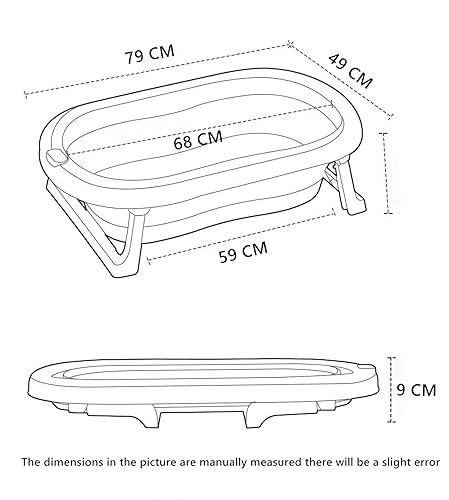 Miniatura 8 de Foldable Baby Bath Tub,Newborn Baby Tub with Soft Bath Mat and Real Time Water Temperature Display(Pink Bath Tub + Bath Mat)