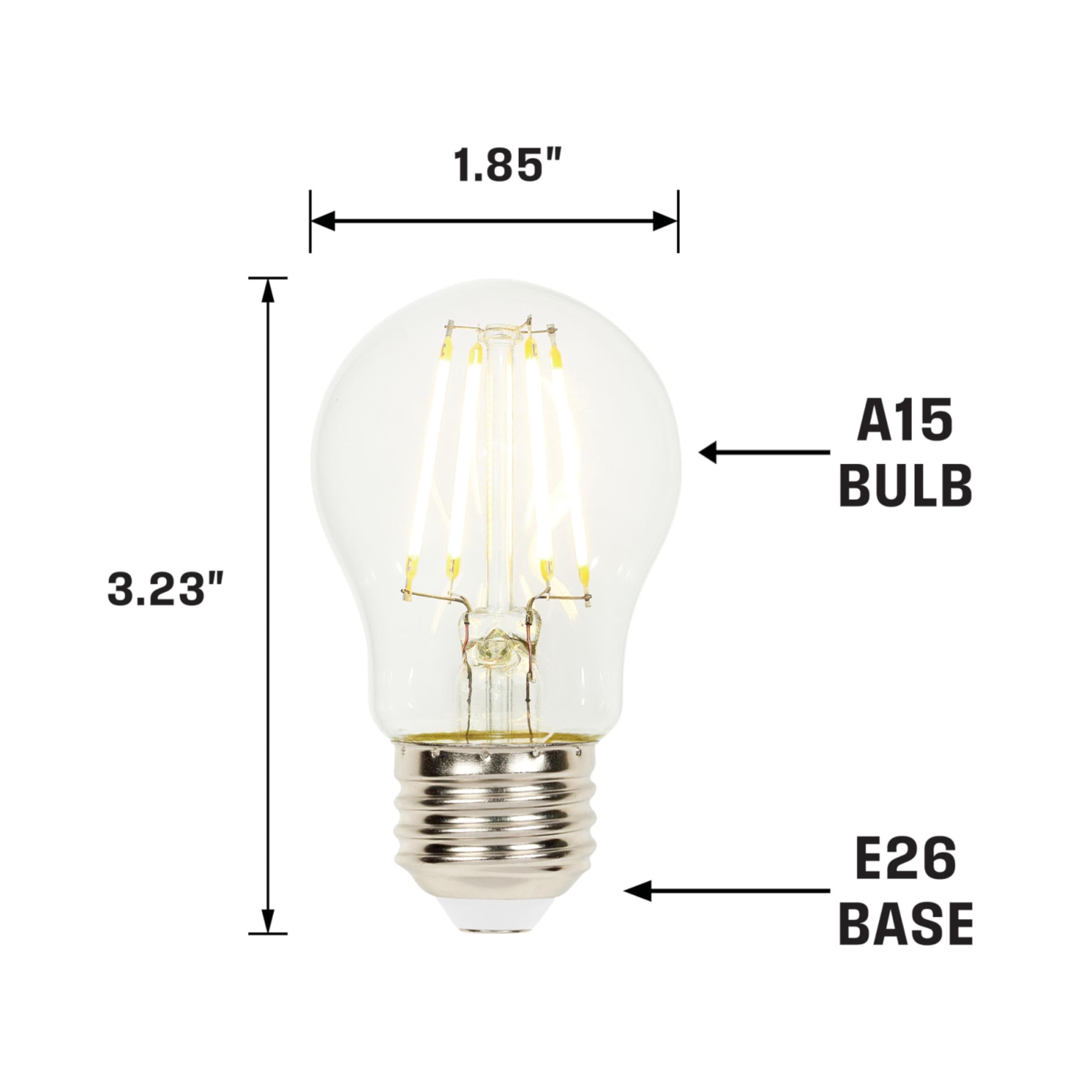 Westinghouse 5316600 4 5 Watt 40 Watt Equivalent A15 Dimmable Clear Filament LED Light Bulb Medium Base — view 3