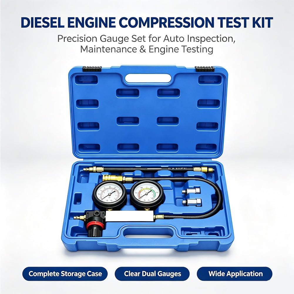 Tester di Compressione 10pcs, Manometri Compressione per Motori Benzina | Olio Tester per Compressione, per Test di Pressione e Perdite
