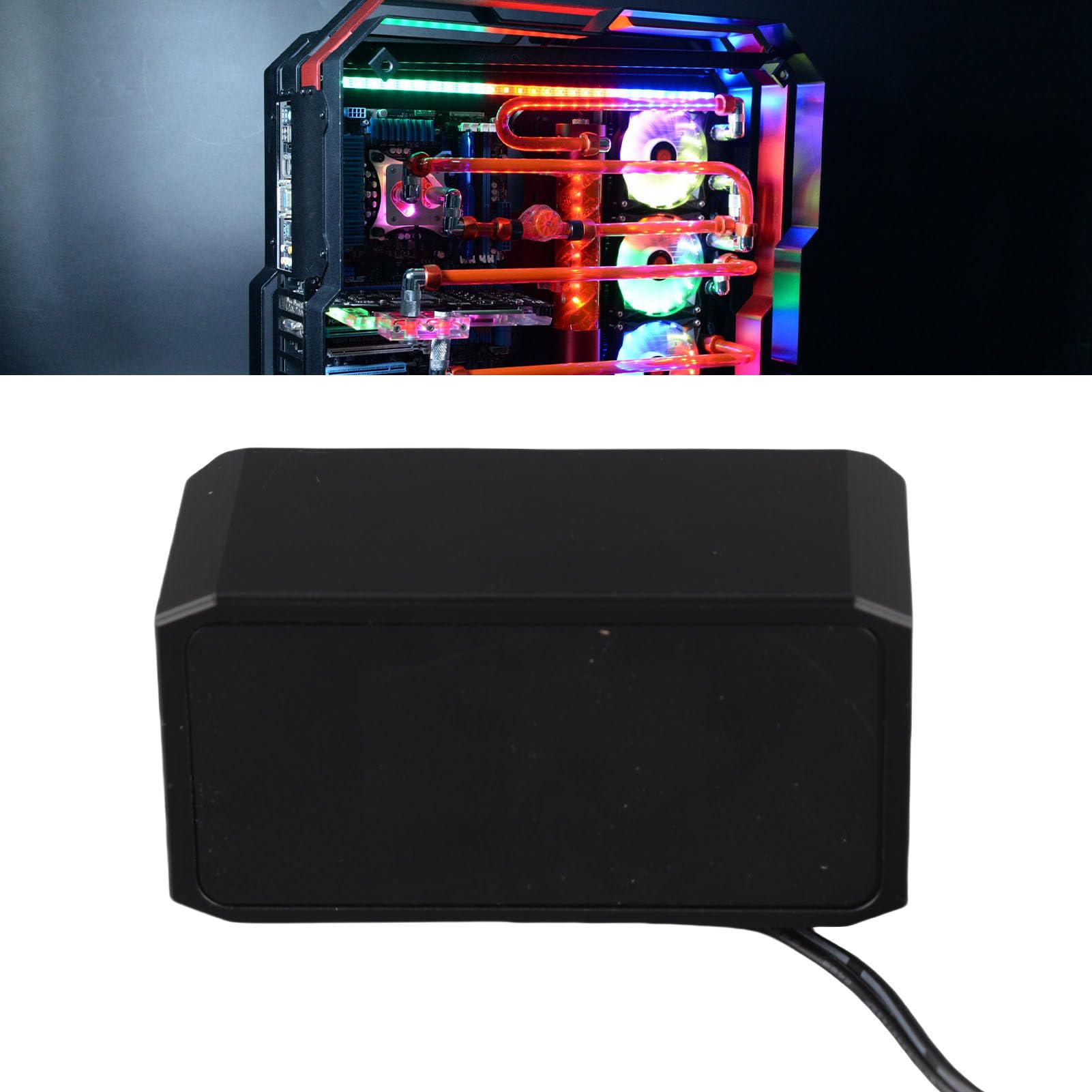 Débitmètre de Refroidissement par Eau pour PC en Ligne G1/4 ", Indicateur de Débit de Liquide de Refroidissement Numérique à Affichage OLED de Température/débit/vitesse avec Alarme pour Système de Ref