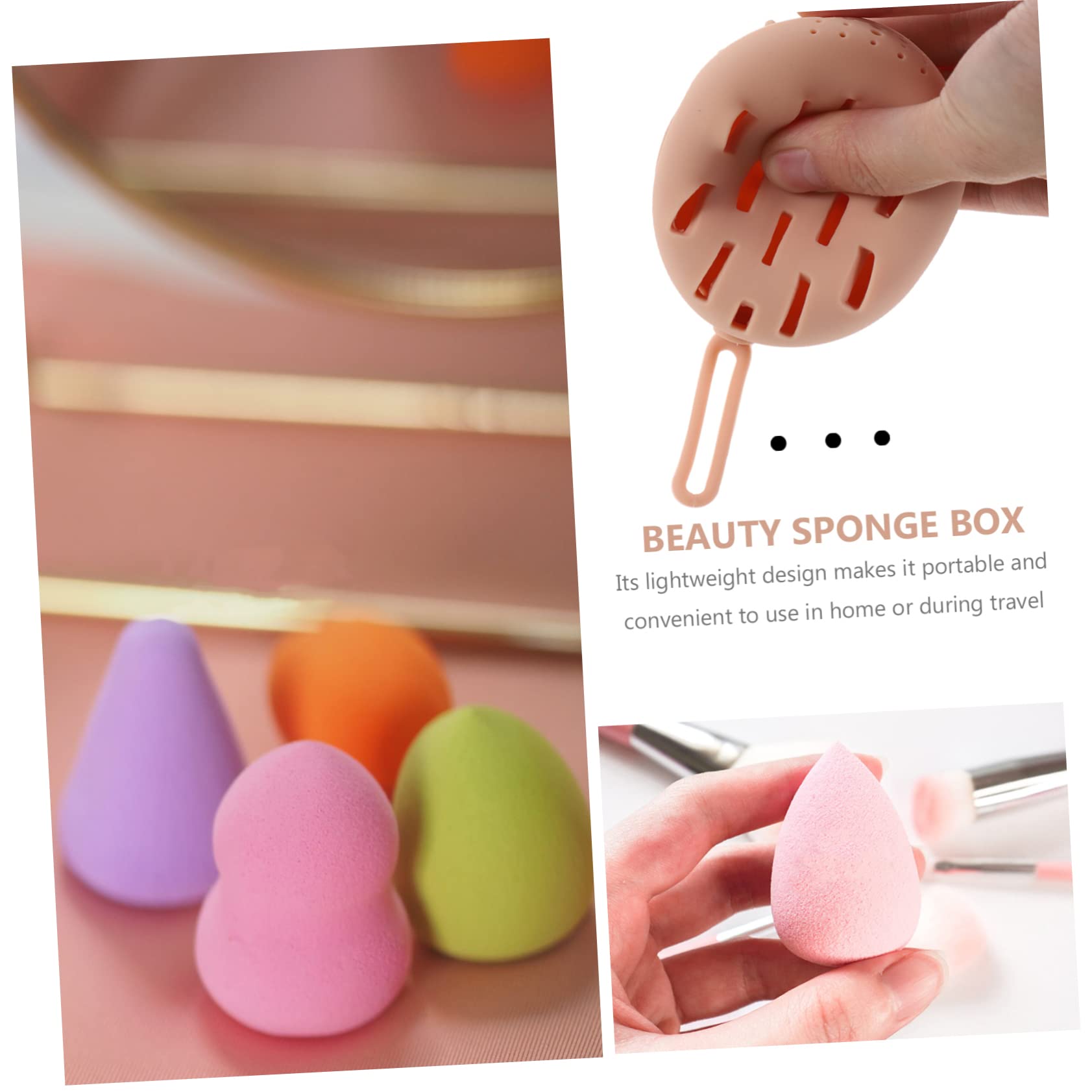 Beaupretty 5piezas Estuche De Viaje para Esponjas De Maquillaje Caja De Almacenamiento y Ligera Diseño De Orificio Organizador Práctico para Cosméticos