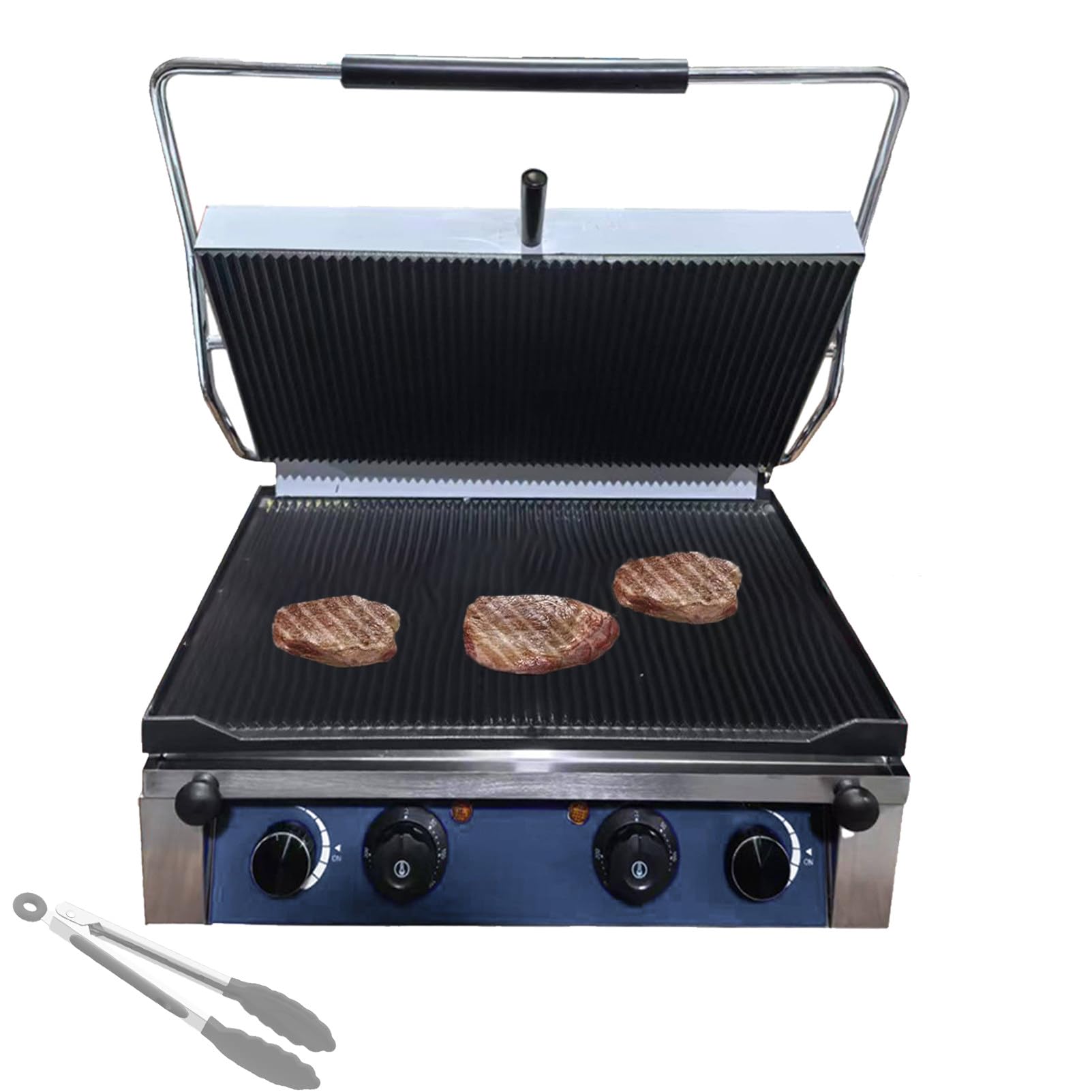 MáQuina EléCtrica Comercial De Acero Inoxidable para Paninis, SáNdwiches, Paninis Y SáNdwiches,para Puestos De Comida Y Restaurantes ElectricHeating