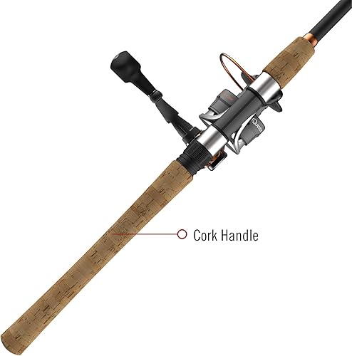 Miniatura 7 de Quantum Reliance - Carrete giratorio y caña de pescar, caña de grafito duradera con mango de corcho, listo para agua salada o agua dulce con carrete