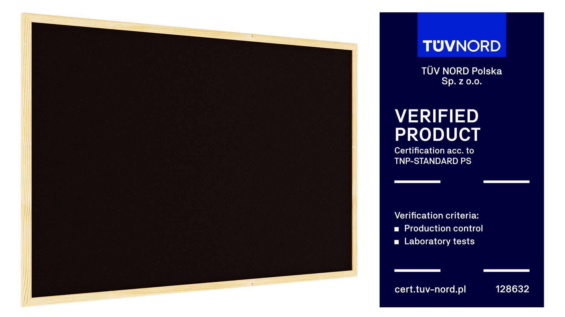 Okydoky Tableau D'Affichage En Liège Avec Cadre Bois Noir 90 X 30 Cm - Tableau Mural Pour Maison Bureau École