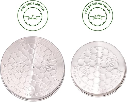 Miniatura 2 de Mason Jar Lifestyle - Olla de acero inoxidable para miel (boca ancha)