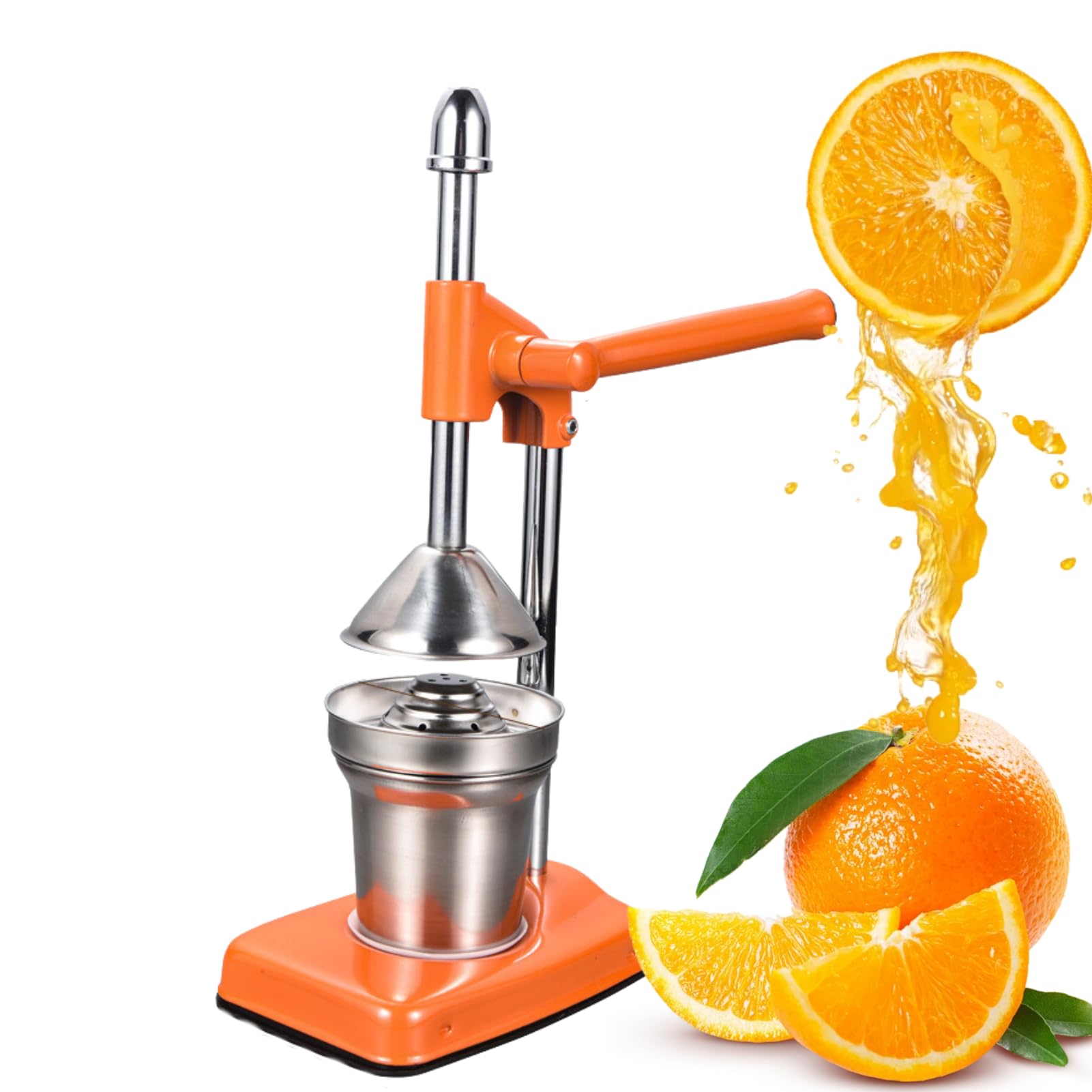 Manuelle Orangensaftpresse, Handpresse, Granatapfel-Entsafter, Zitruspresse, Zitronenpresse mit Tasse, Arbeitsplattenpresse für frischen Orangensaft, leicht zu reinigen
