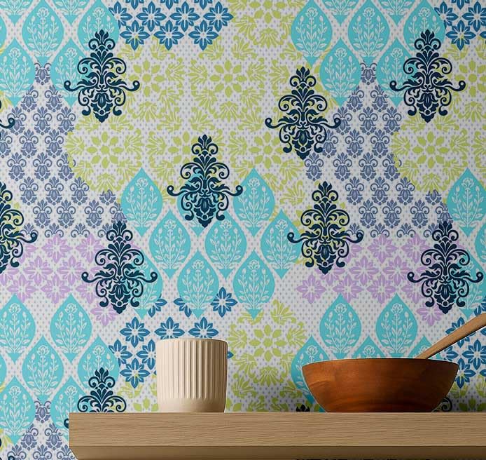 Papier peint autocollant floral revêtement mural amovible vinyle texturé