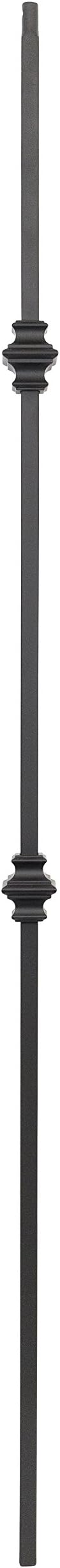 T61 - Iron Balusters - Double Knuckle - Hollow - 112cm Tall - 1.3cm Square - Box of 10 (Satin Black)