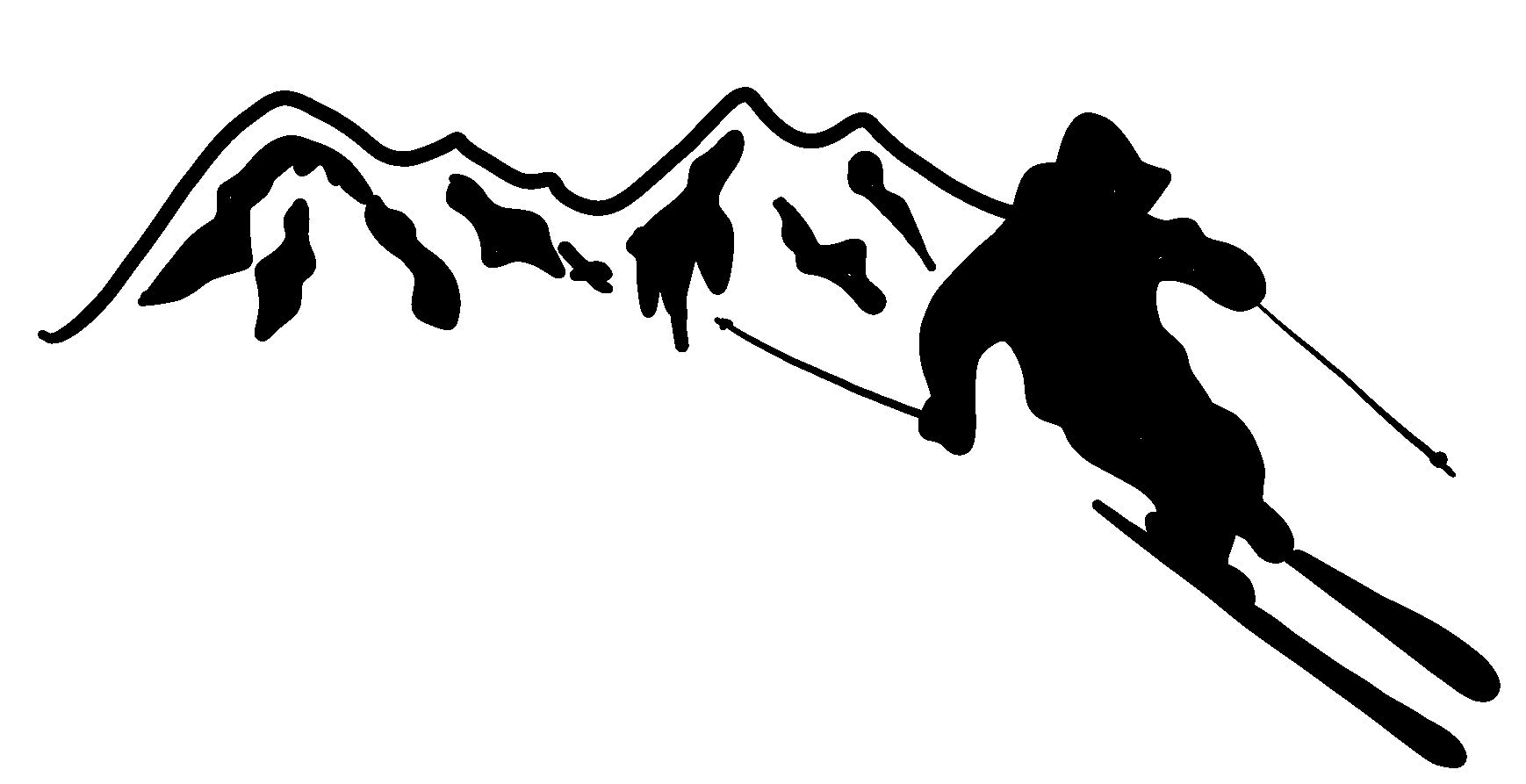 hBARSCIMountain Skier Vinyl Decal - 5 Inches - for Cars, Trucks, Windows, Laptops, Tablets - Outdoor-Grade 2.5mil Thick - Black