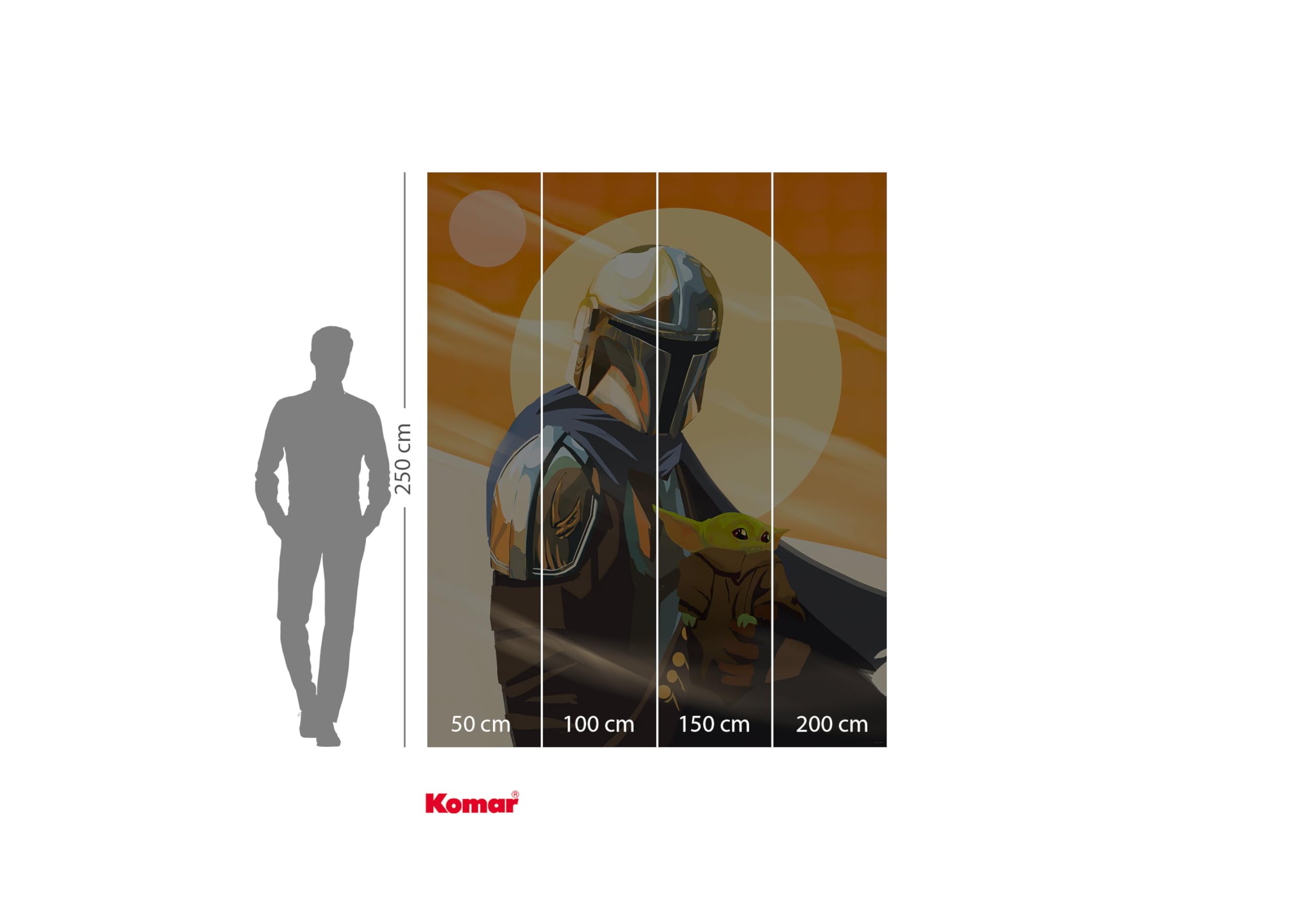 Komar Star Wars Non-Woven Photo Wallpaper - The Mandalorian Hunt for Grogu - Size 200 x 250 cm - Children's Wallpaper - Image 3