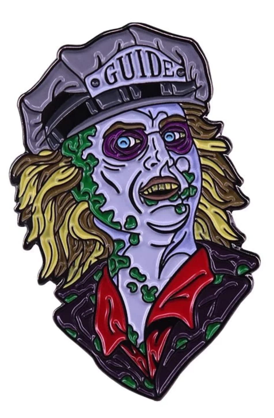 PinstantBeetlejuice Tour Guide Hat Movie 1.5" Lapel Enamel Pin, 1.5 Inches, Enamel, enamel