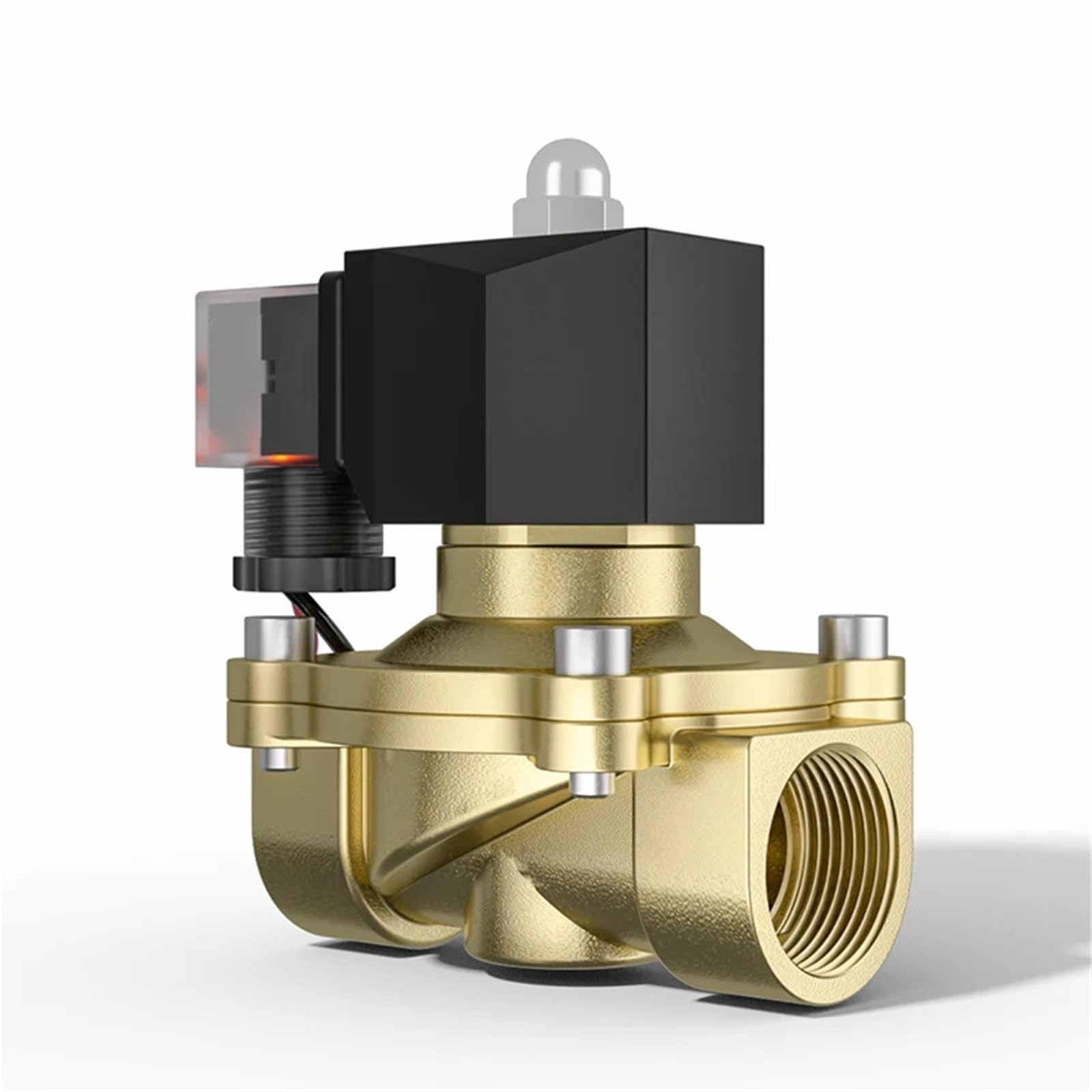 Électrovanne laiton 24V DN15 normalement fermée avec filetage femelle