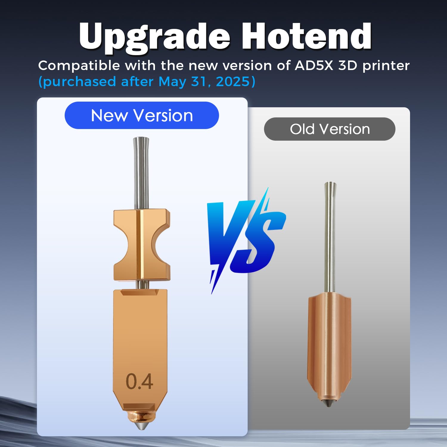 3 PK 0,4 mm Upgrade Hotend do Falshforge AD5X zestaw montażowy wytłaczarka Hotend Kit All Metal Szybko zdejmowana zintegrowana dysza, szybka głowica drukująca, zamiennik akcesoriów