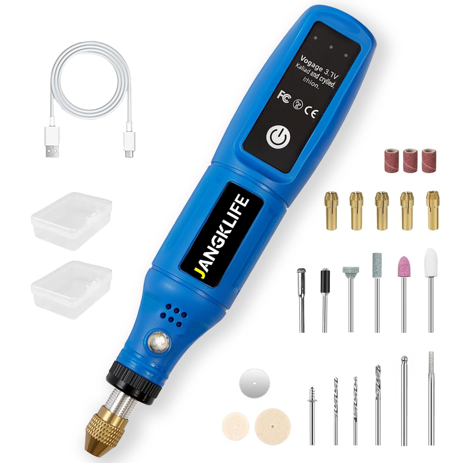 Herramienta giratoria inalámbrica, mini kit de herramientas giratorias de 3.7 V con 31 accesorios, ajuste de 3 velocidades, ligero y portátil, ideal para pulir, lijar, moler, taladrar y manualidades