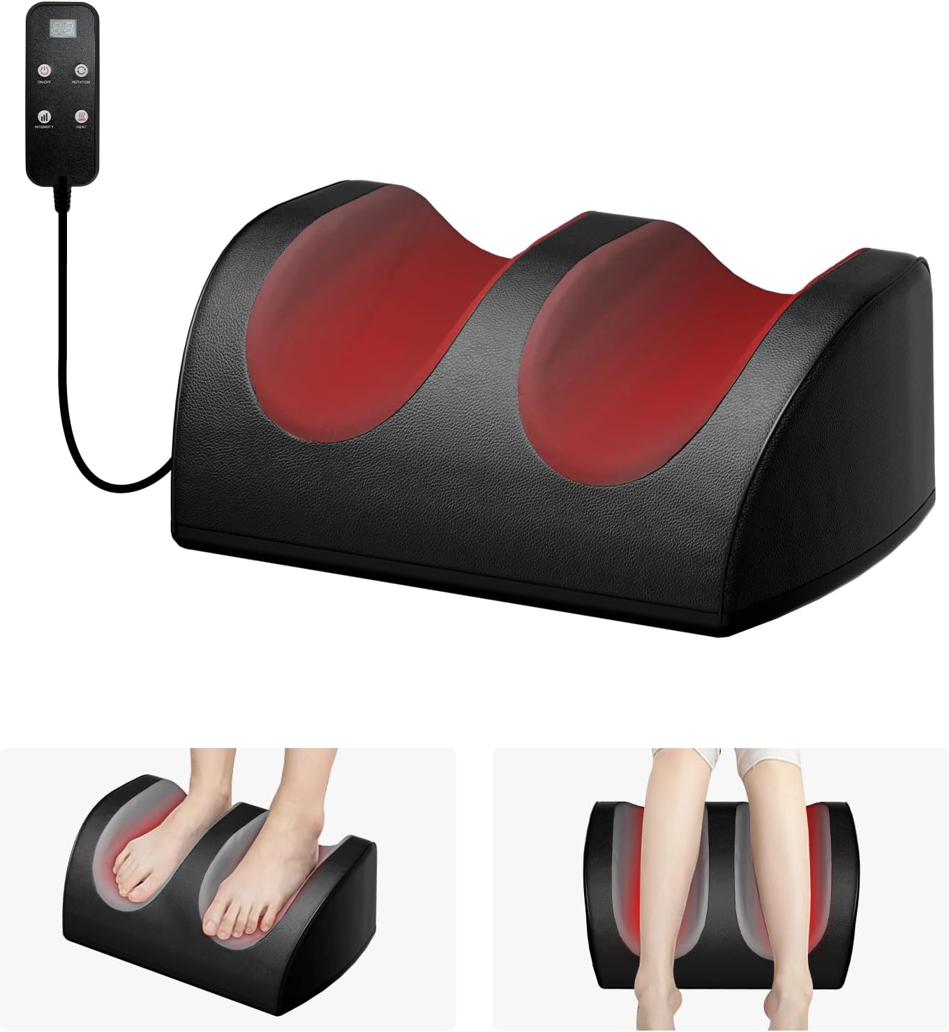 Foot Massager with Heat, with Massage Rollers, 3 Settings, Bi-Directional Rotation, Shiatsu Calf Massager for Calf, Foot and Sole Massage, Gift for Mum, Dad and Friends Foot Massager with Heat, with Massage Rollers, 3 Settings, Bi-Directional Rotation, Shiatsu Calf Massager for Calf, Foot and Sole Massage, Gift for Mum, Dad and Friends