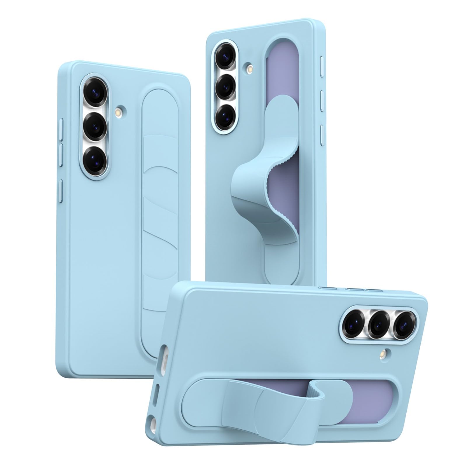 Etui na telefon komórkowy Galaxy S25 + 3 przyciski Smart NFC + stojak na bransoletkę + metalowy aparat, Slim Stand ing Grip Case do Samsung Galaxy S25 (1)