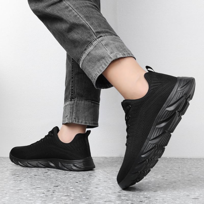 Image of Men Non-Slip Work Shoes Tennis Gym Sneakers Breathable Slip Resistant Lightweight and Comfortable for All-Day Wear Sports and Walking